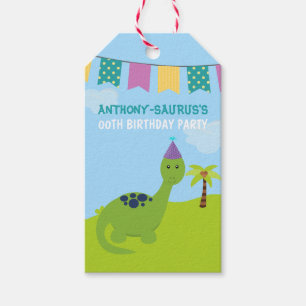 Cute Personalised Dinosaur themed Party Gift Tags