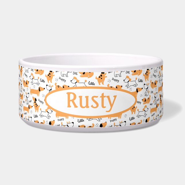 Cute Personalised Dog Bowl (Front)