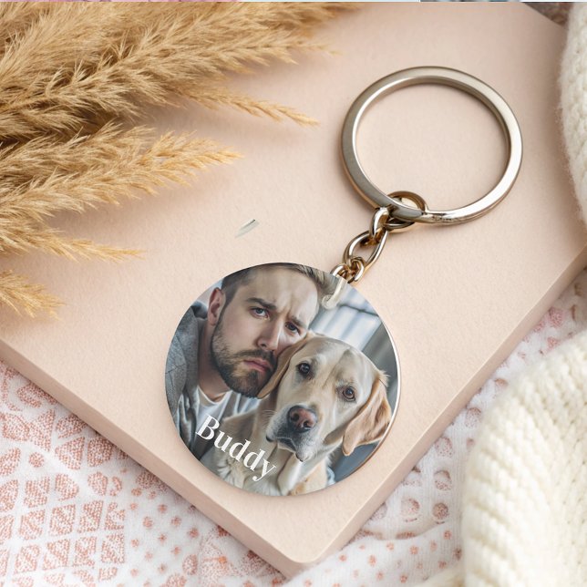 Cute Personalised Dog Lover Pet Photo Keepsake Key Ring (Creator Uploaded)