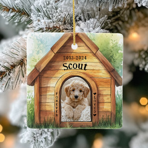 Cute Personalised Dog Memorial Ceramic Ornament