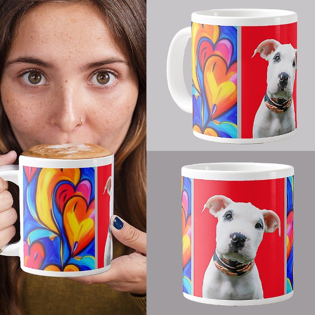Cute Personalised Dog Pet Photo Gift Mum Dad Large Coffee Mug (Creator Uploaded)
