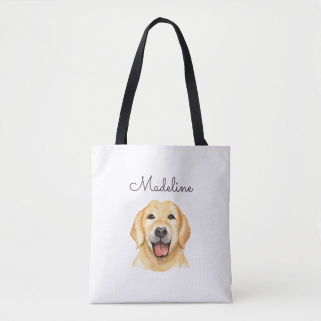 Cute Personalised Dog Tote Bag (Front)