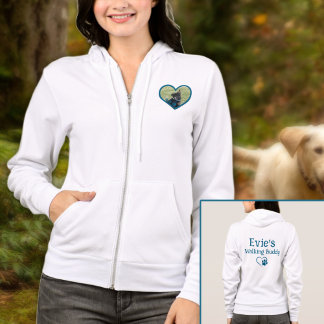 Cute Personalised Dog Walking Buddy Heart Photo Hoodie