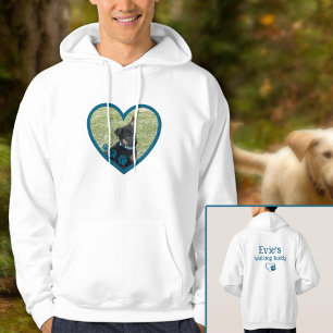 Cute Personalised Dog Walking Buddy Heart Photo Hoodie