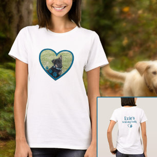 Cute Personalised Dog Walking Buddy Heart Photo T-Shirt