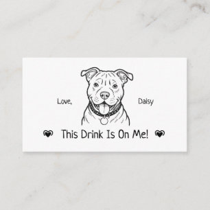 Cute Personalised Dog Wedding Drink Ticket Enclosure Card