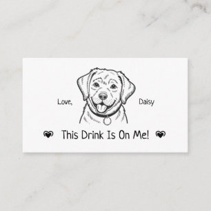 Cute Personalised Dog Wedding Drink Ticket Enclosure Card