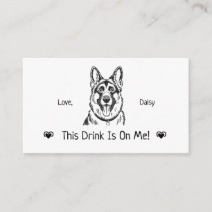 Cute Personalised Dog Wedding Drink Ticket Enclosure Card