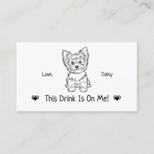 Cute Personalised Dog Wedding Drink Ticket Enclosure Card
