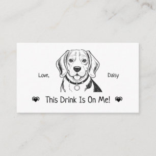 Cute Personalised Dog Wedding Drink Ticket Enclosure Card