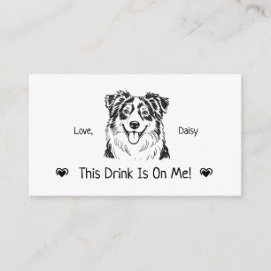 Cute Personalised Dog Wedding Drink Ticket Enclosure Card