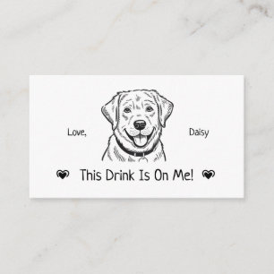 Cute Personalised Dog Wedding Drink Ticket Enclosure Card