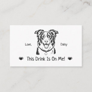 Cute Personalised Dog Wedding Drink Ticket Enclosure Card