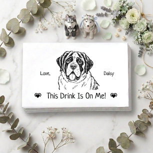 Cute Personalised Dog Wedding Drink Ticket Enclosure Card