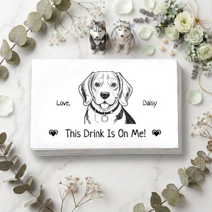 Cute Personalised Dog Wedding Drink Ticket Enclosure Card