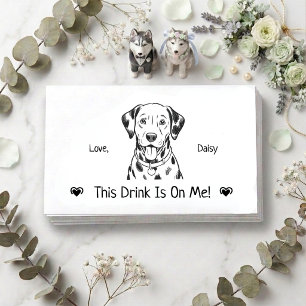 Cute Personalised Dog Wedding Drink Ticket Enclosure Card