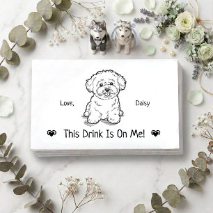 Cute Personalised Dog Wedding Drink Ticket Enclosure Card