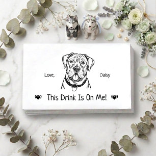 Cute Personalised Dog Wedding Drink Ticket Enclosure Card