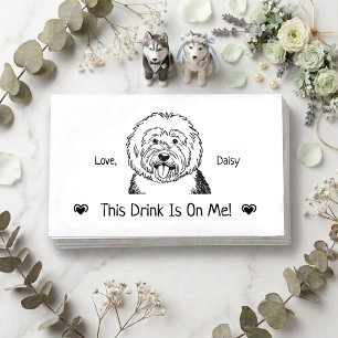 Cute Personalised Dog Wedding Drink Ticket Enclosure Card