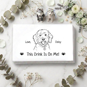 Cute Personalised Dog Wedding Drink Ticket Enclosure Card