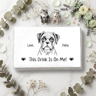 Cute Personalised Dog Wedding Drink Ticket Enclosure Card