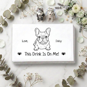 Cute Personalised Dog Wedding Drink Ticket Enclosure Card