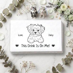 Cute Personalised Dog Wedding Drink Ticket Enclosure Card
