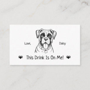Cute Personalised Dog Wedding Drink Ticket Enclosure Card