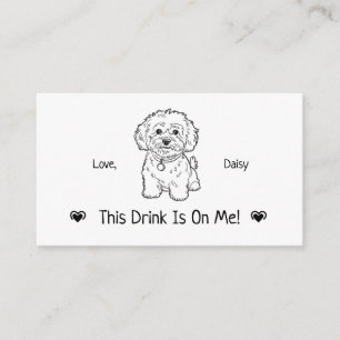 Cute Personalised Dog Wedding Drink Ticket Enclosure Card