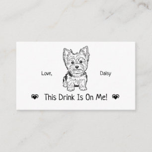 Cute Personalised Dog Wedding Drink Ticket Enclosure Card
