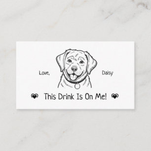 Cute Personalised Dog Wedding Drink Ticket Enclosure Card