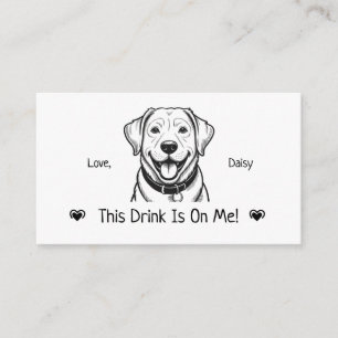 Cute Personalised Dog Wedding Drink Ticket Enclosure Card