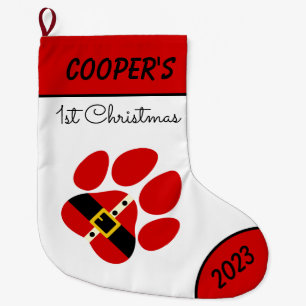 Cute Personalised Dog's 1st Christmas Stocking