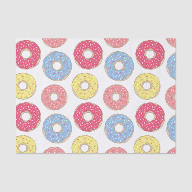 Cute Personalised Doughnut Shop Tissue Paper (Front)