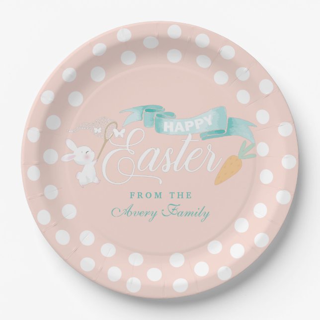 Cute Personalised Easter Paper Plate (Front)
