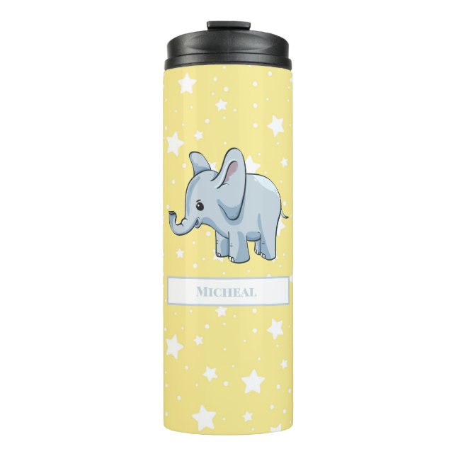 Cute Personalised Elephant Thermal Tumbler (Front)