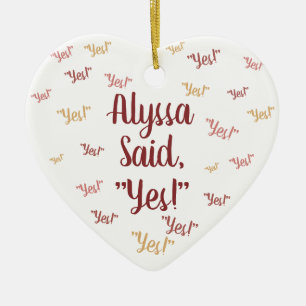 Cute Personalised Engagement Ornament