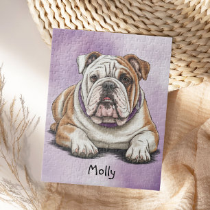 Cute Personalised English Bulldog Jigsaw Puzzle
