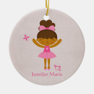 Cute personalised ethnic ballerina ornament
