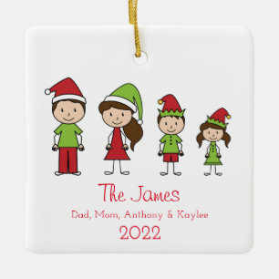 Cute Personalised Family Christmas Ceramic Ornament
