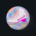 Cute Personalised Figure Skating 3 Cm Round Badge<br><div class="desc">Cute Ice Skates Original Design button. Personalise it with your own name/text. Other colours and designs available. Please see my other figure skating items in my store. Happy skating! *Hand-drawn ice skates design by me. All my designs are original! Only sold on my store. Follow me for continuous new characters!!...</div>