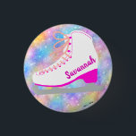 Cute Personalised Figure Skating 3 Cm Round Badge<br><div class="desc">Cute Ice Skates Original Design button. Personalise it with your own name/text. Other colours and designs available. Please see my other figure skating items in my store. Happy skating! *Hand-drawn ice skates design by me. All my designs are original! Only sold on my store. Follow me for continuous new characters!!...</div>