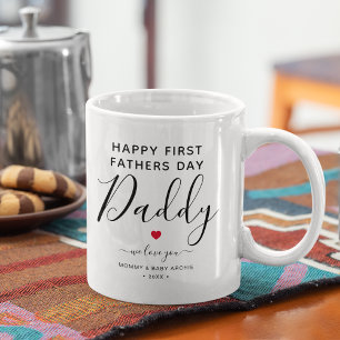 Cute Personalised "First Fathers Day" Daddy  Coffee Mug