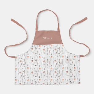 Cute Personalised Floral Botanical Pattern Apron