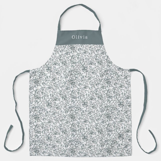Cute Personalised Floral Botanical Pattern Apron (Front)