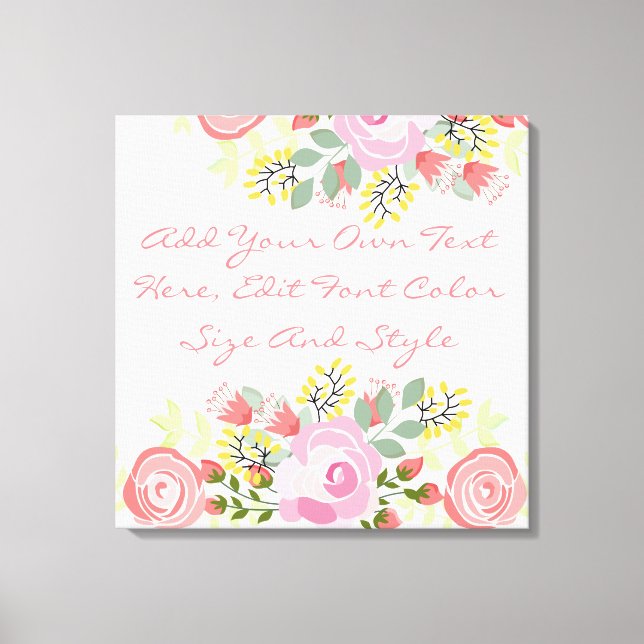Cute personalised floral canvas print (Front)