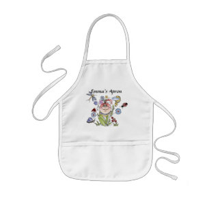 Cute Personalised Flower Garden Fairy Kids Apron