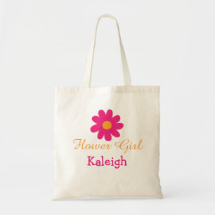 Cute Personalised Flower Girl Tote Bag