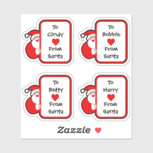 Cute Personalised From Santa Stickers