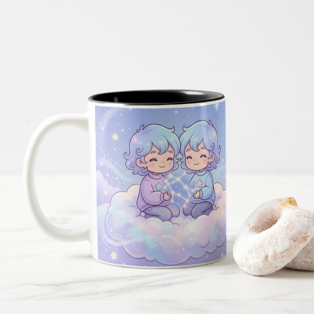 Cute Personalised Gemini Zodiac Mug (With Donut)